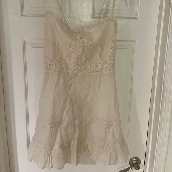 Reformation Christine Lace Cream Dress - Picture 1 of 5